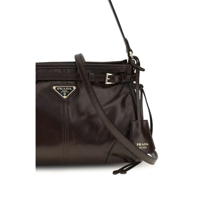 Prada Brown Small Bonnie Leather Hobo Bag