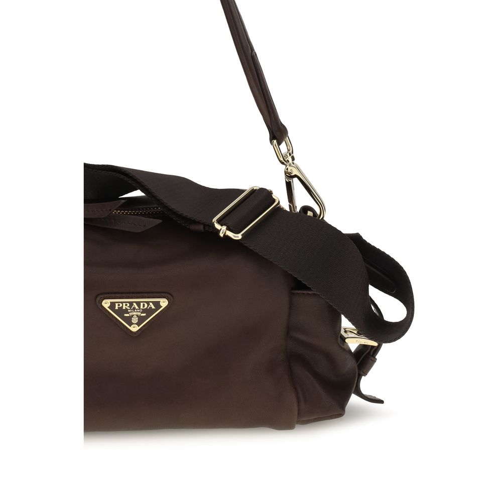 Τσάντα ώμου Prada Brown Napa Leather / Calf Bos Taurus