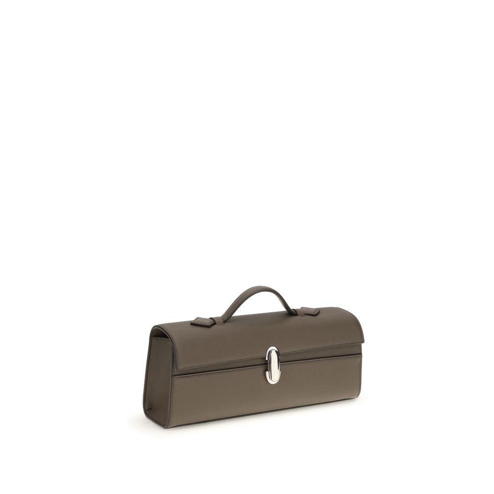 Savette Brown Slim Symmetry Clutch