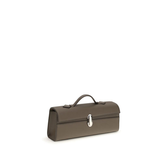 Savette Brown Slim Symmetry Clutch