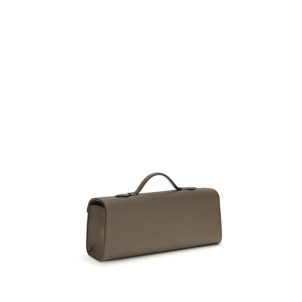 Savette Brown Slim Symmetry Clutch