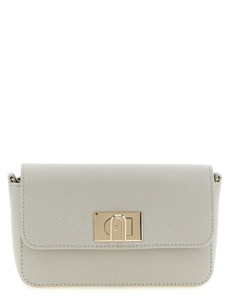 Furla Gray Calfskin Crossbody Bag