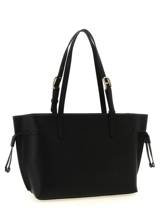 Furla Ava M Black Calfskin Tote Bag