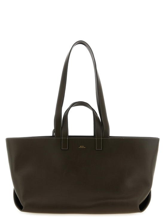 A.P.C. Brown Cowhide Tote Bag
