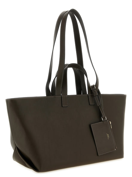 Τσάντα tote A.P.C. από καφέ δέρμα αγελάδας  