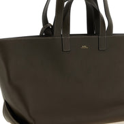 Τσάντα tote A.P.C. από καφέ δέρμα αγελάδας  
