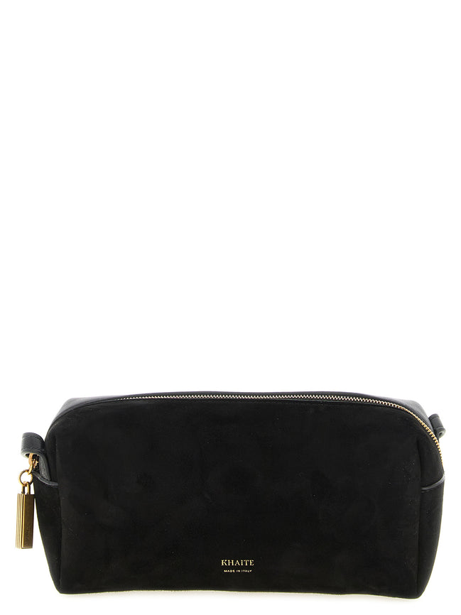 Τσάντα crossbody Khaite από μαύρο δέρμα μοσχαριού