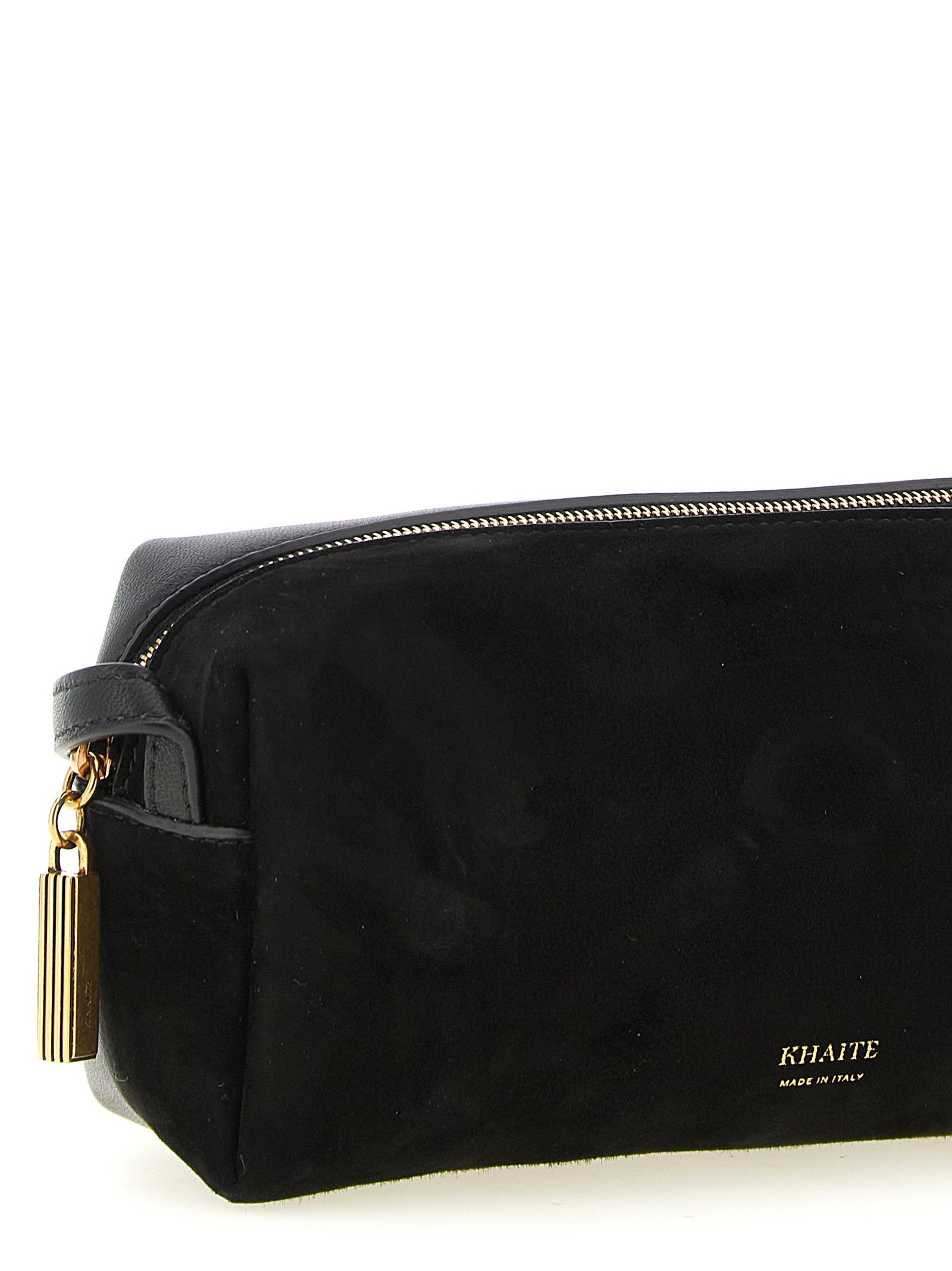 Τσάντα crossbody Khaite από μαύρο δέρμα μοσχαριού