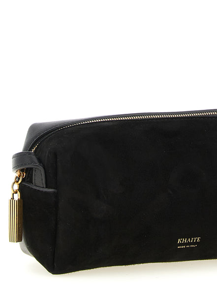 Τσάντα crossbody Khaite από μαύρο δέρμα μοσχαριού