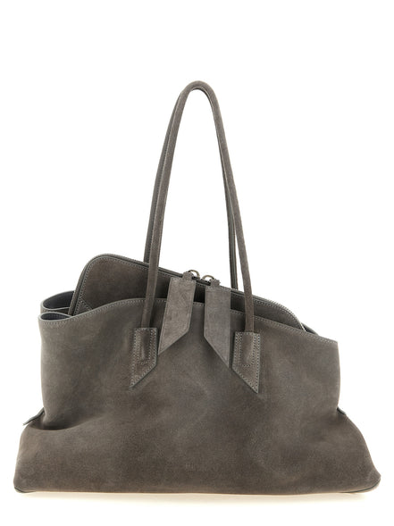 Τσάντα The Attico Gray Bovine Leather Shoulder