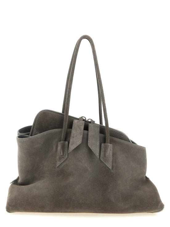 The Attico Gray Bovine Leather Shoulder Bag