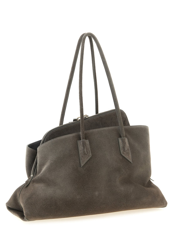 The Attico Gray Bovine Leather Shoulder Bag