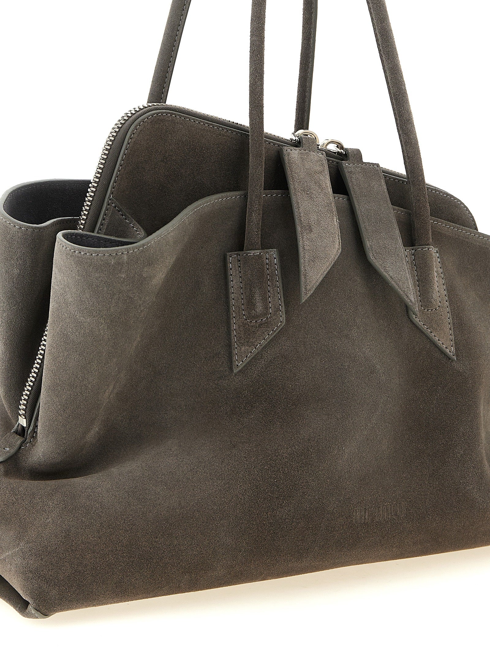 Τσάντα The Attico Gray Bovine Leather Shoulder