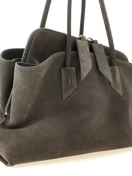 Τσάντα The Attico Gray Bovine Leather Shoulder