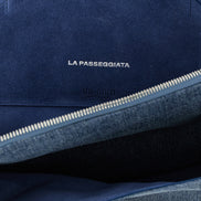 The Attico Blue Cotton Shoulder Bag