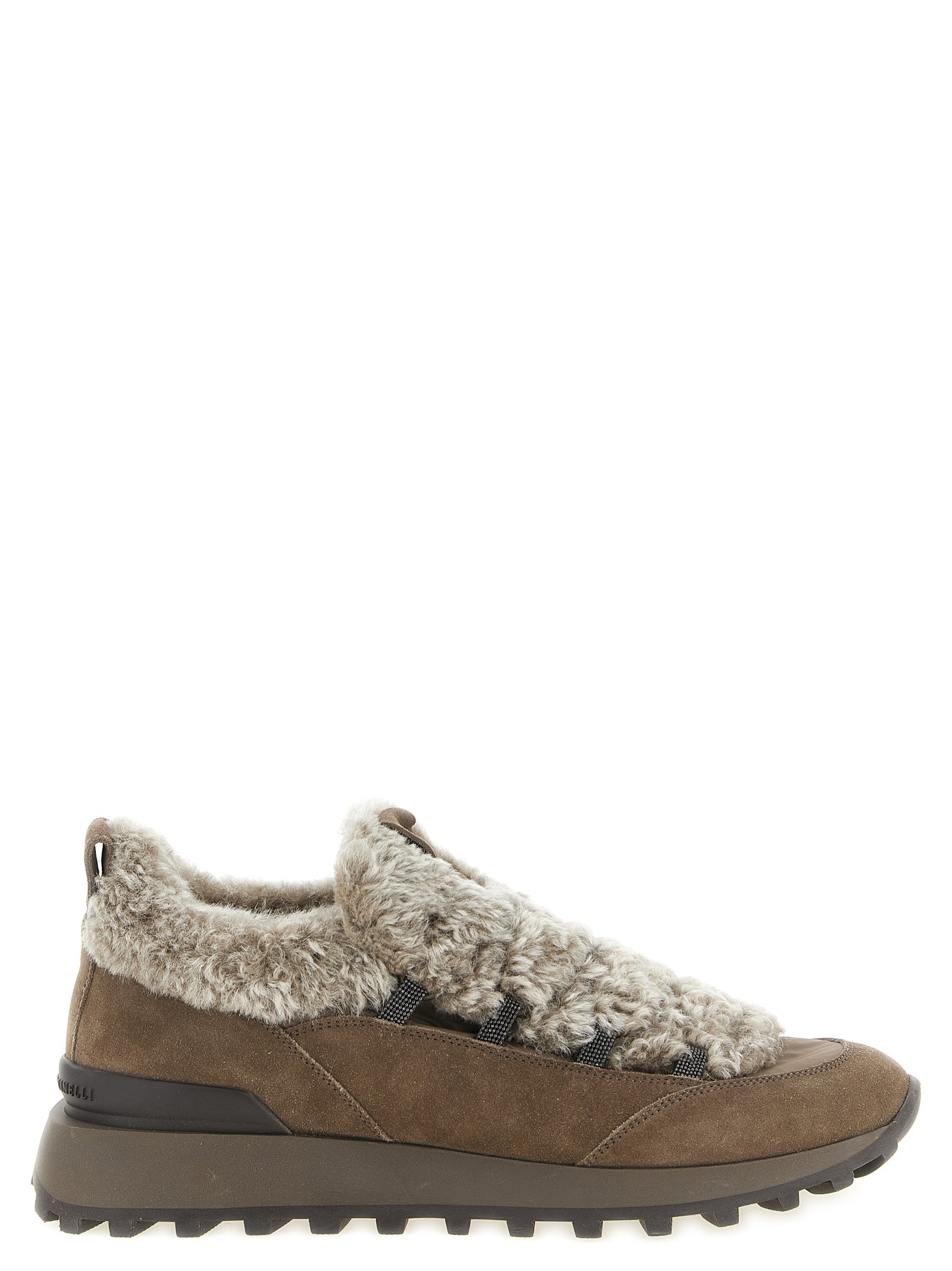 Brunello Cucinelli Brown Calfskin Chunky Sneakers
