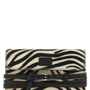 Moschino Tie Me Bicolor Leather Chain Wallet