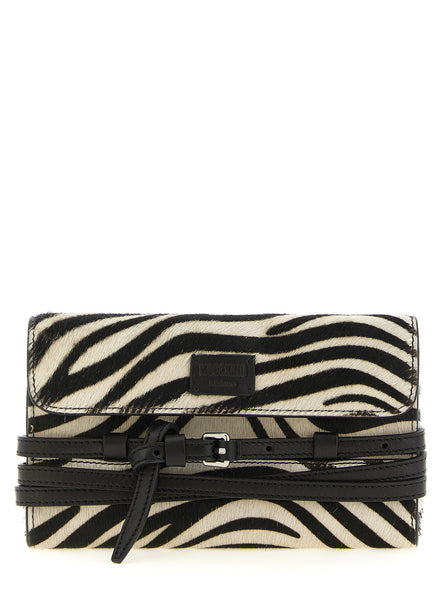 Moschino Tie Me Bicolor Leather Chain Wallet