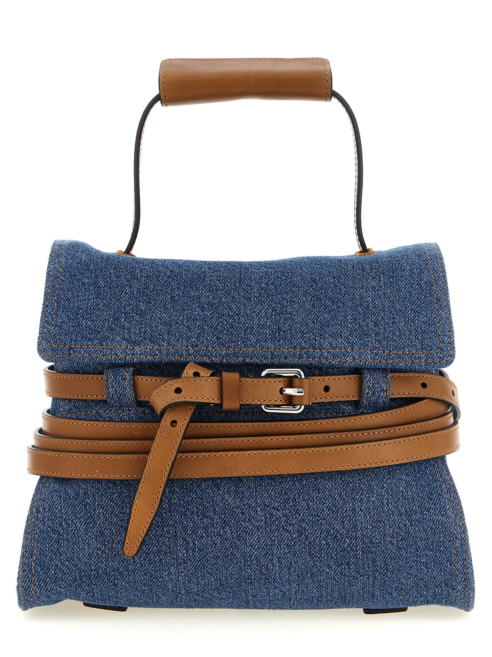 Moschino Tie Me Blue Denim Handbag