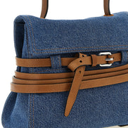 Moschino Tie Me Blue Denim Handbag