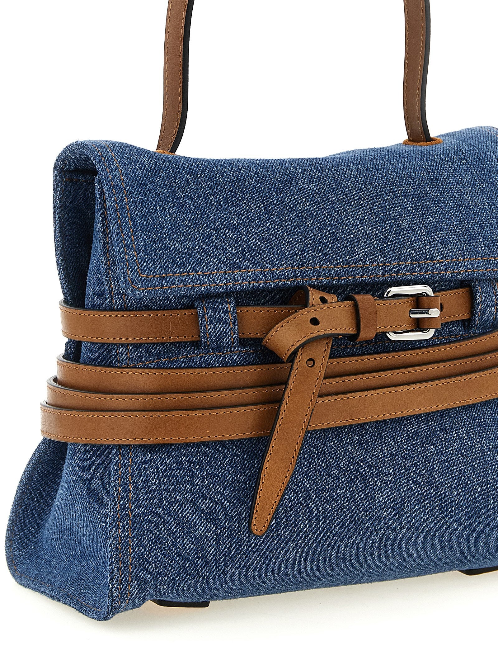 Moschino Tie Me Blue Denim Handbag