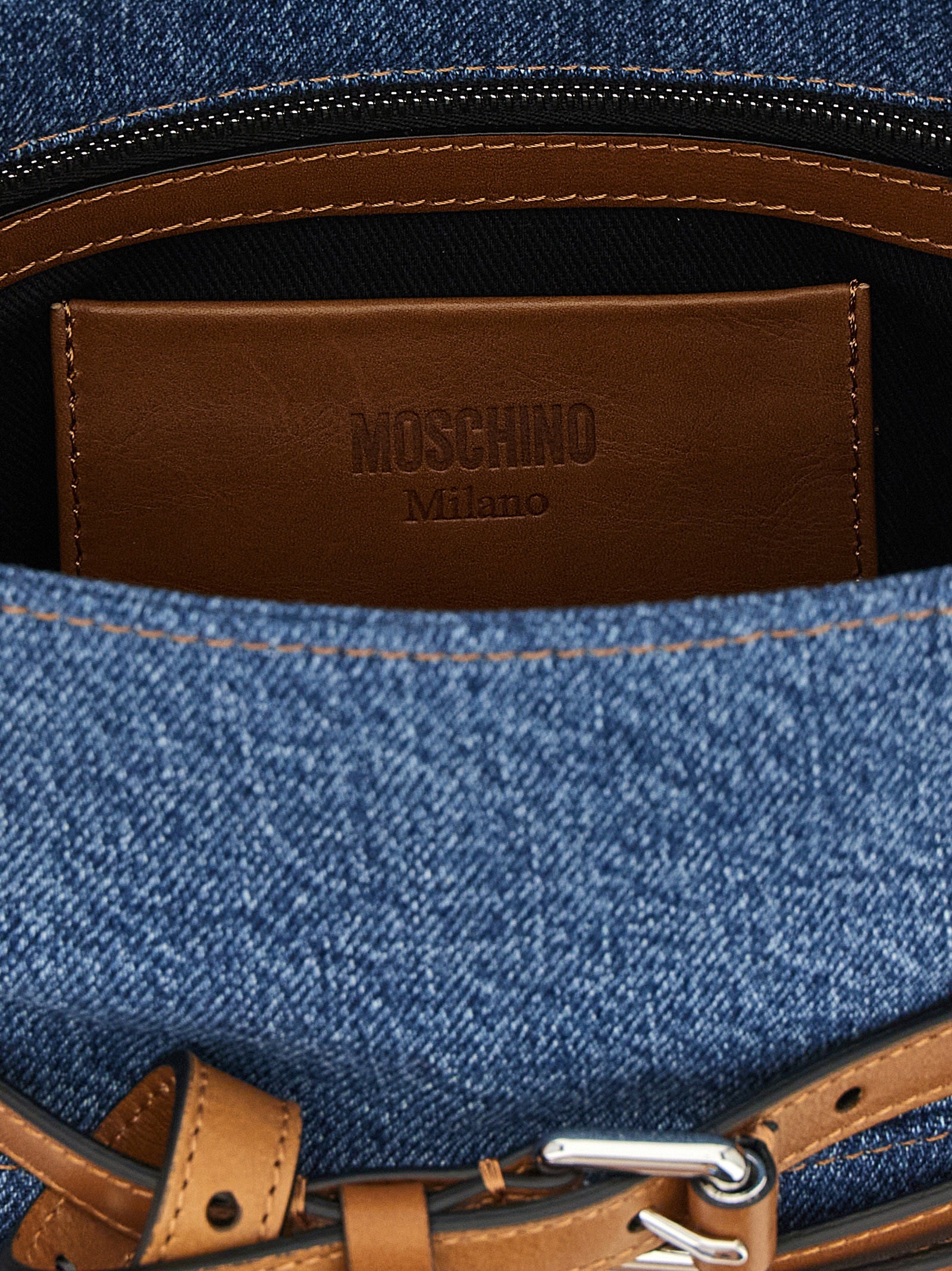 Moschino Tie Me Blue Denim Handbag