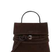 Moschino Tie Me Brown Calfskin Crossbody Bag