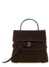 Moschino Tie Me Brown Calfskin Crossbody Bag