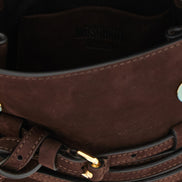 Moschino Tie Me Brown Calfskin Crossbody Bag