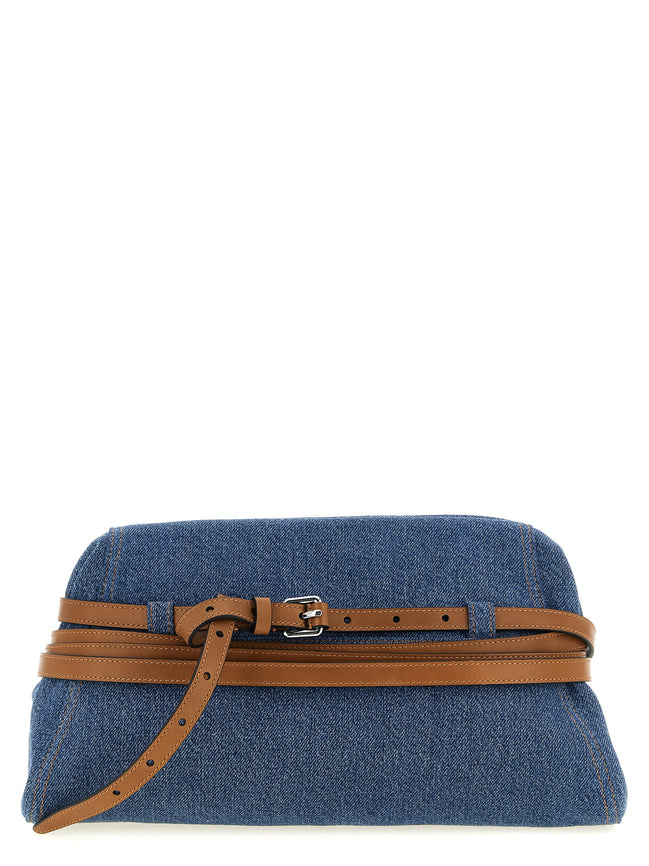 Moschino Tie Me Blue Denim Clutch