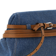 Moschino Tie Me Blue Denim Clutch
