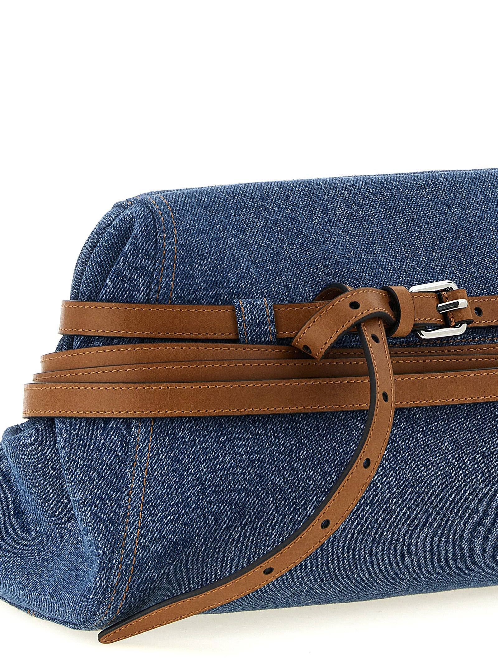 Moschino Tie Me Blue Denim Clutch