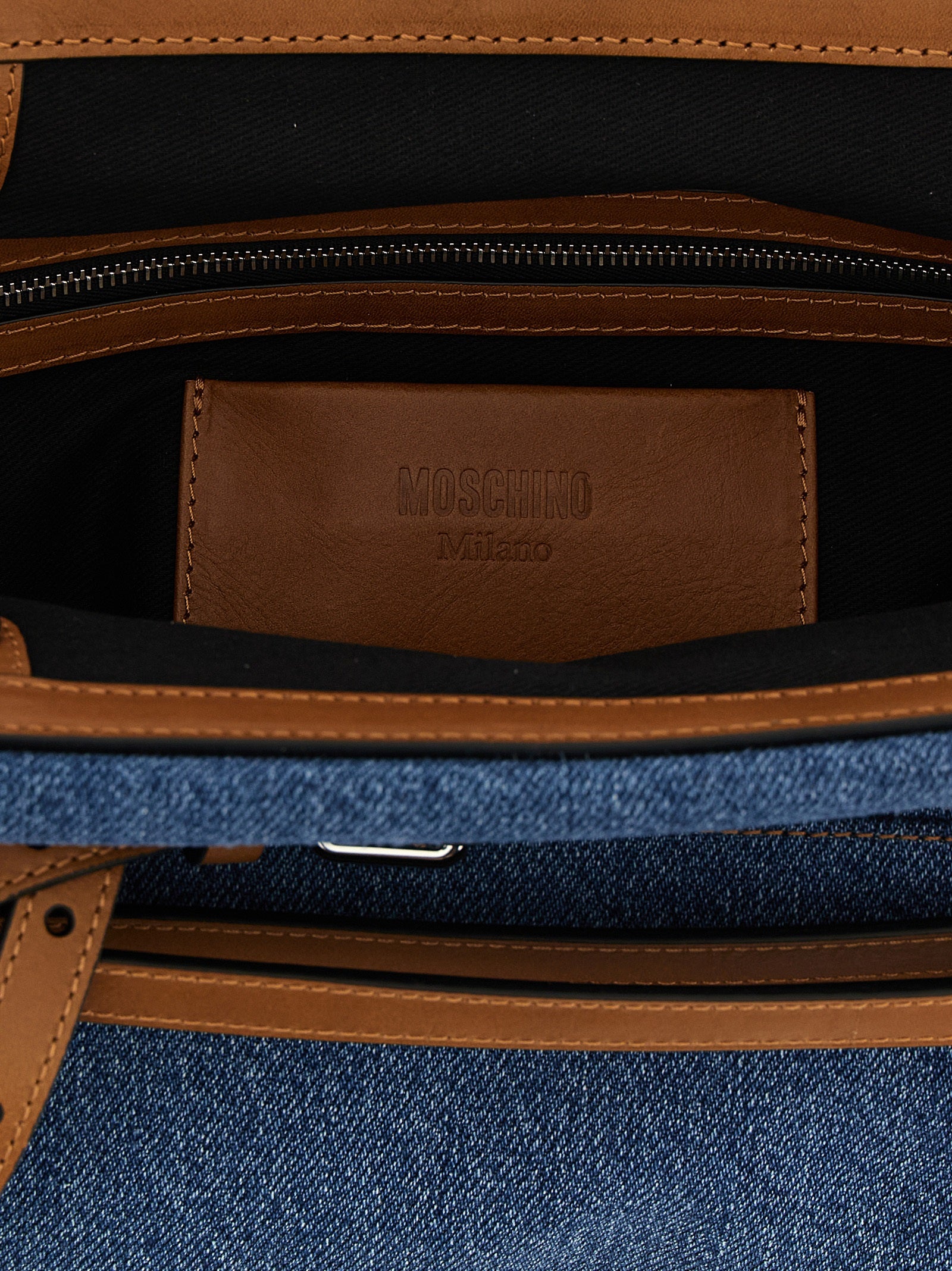 Moschino Tie Me Blue Denim Clutch