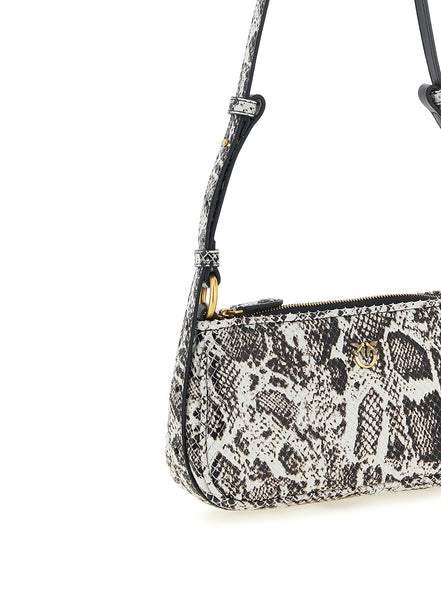 PINKO Gray Calfskin Crossbody Bag