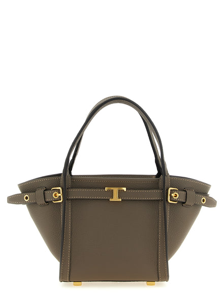 Tod's Gray Calfskin Tote Bag