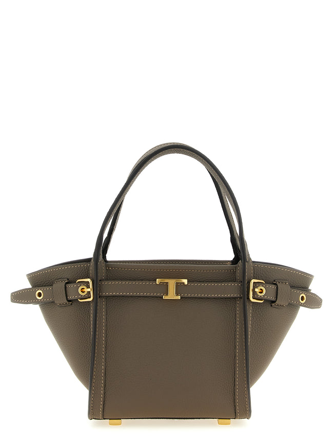 Tod's Gray Calfskin Tote Bag