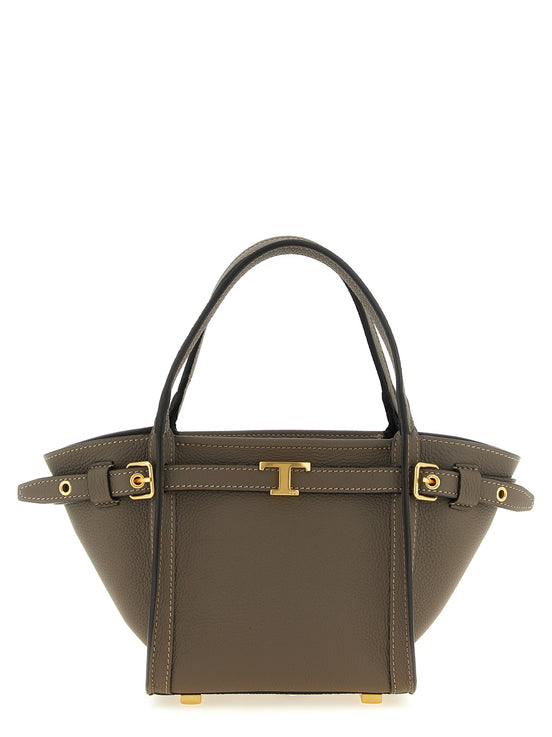 Tod's Gray Calfskin Tote Bag