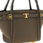 Tod's Gray Calfskin Tote Bag