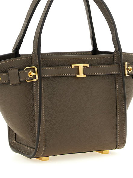 Tod's Gray Calfskin Tote Bag