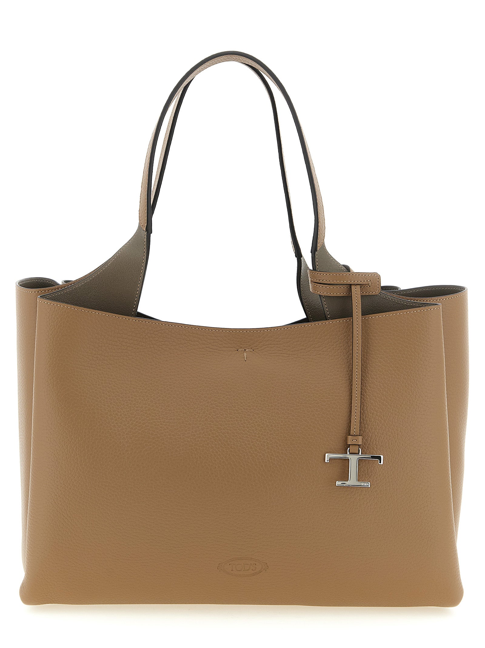 Τσάντα tote Tod's από καφέ δέρμα μοσχαριού