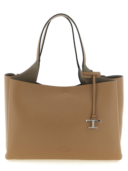 Τσάντα tote Tod's από καφέ δέρμα μοσχαριού