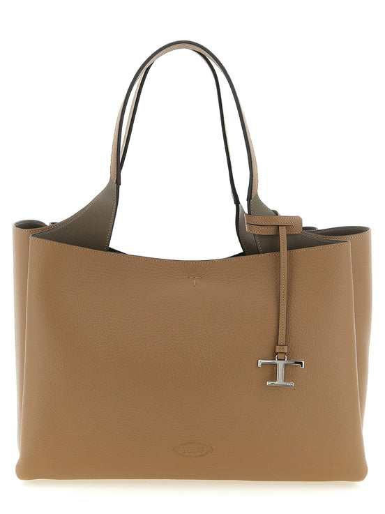 Tod's Brown Calfskin Tote Bag