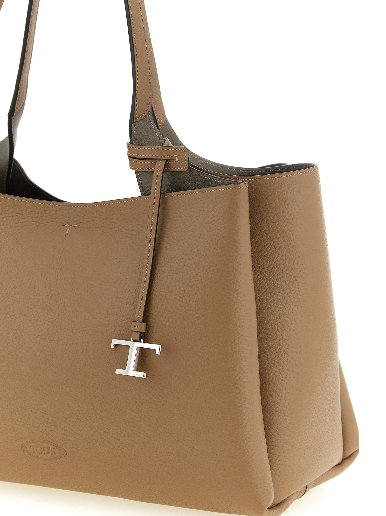 Τσάντα tote Tod's από καφέ δέρμα μοσχαριού
