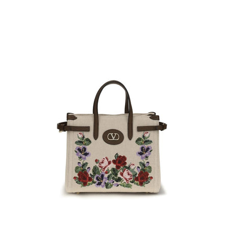 Τσάντα Valentino Garavani Antibes Mini Beige Linen