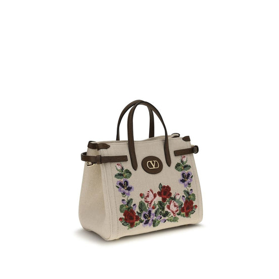 Valentino Garavani Antibes Mini Beige Linen Handbag