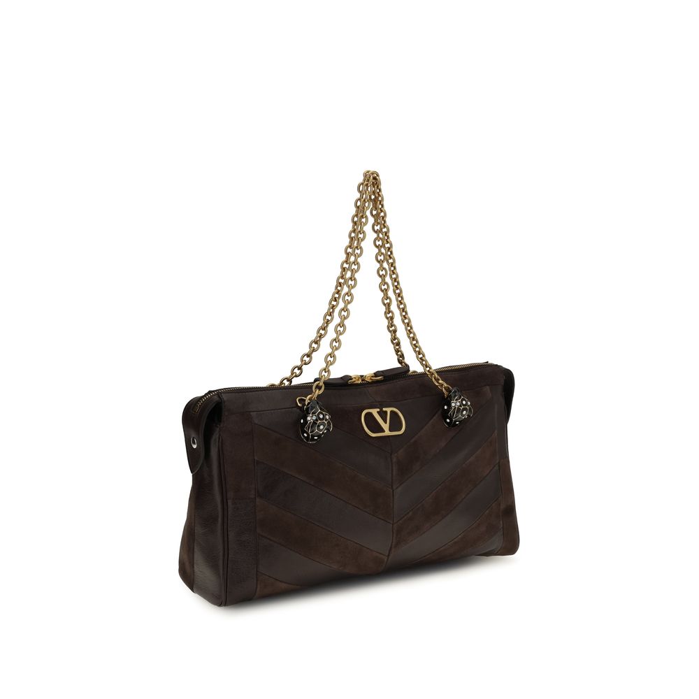 Valentino Garavani Panthea Medium Brown Shoulder Bag