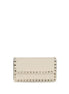 Πορτοφόλι Valentino Garavani Rockstud Chain Beige Leather