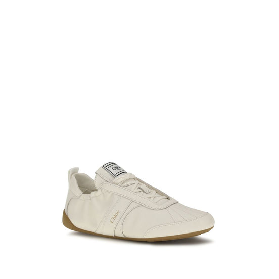Chloé Kick Beige Fabric Sneakers