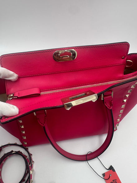 Valentino Garavani Rockstud Leather Satchel Bag