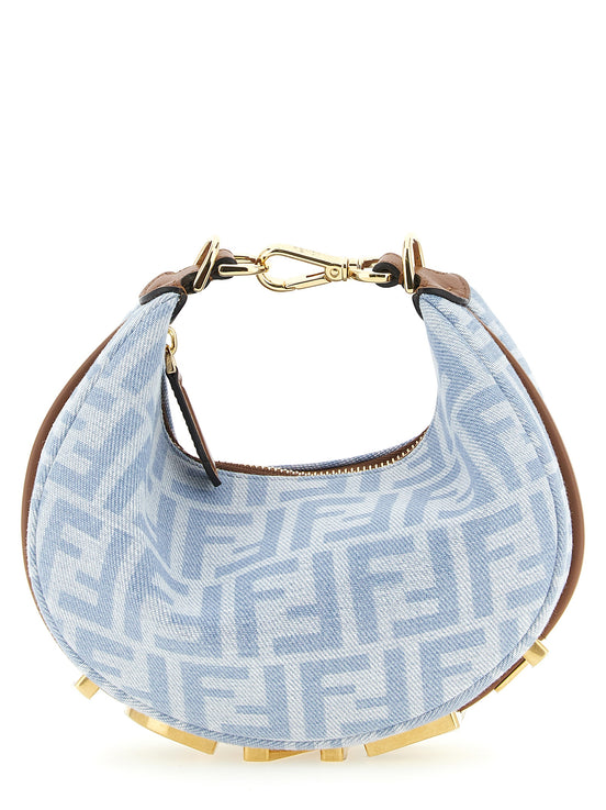Fendi Blue Cotton Handbag